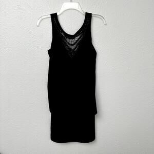 Laundry by Shelli Segal Sleeveless Black Dress with Beaded Neckline